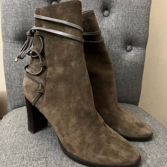 Jimmy Choo "Hampton" olive suede boots - Picture 2 of 12